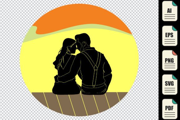 Download Couple-Valentine-Silhouette-Sunset - Premium Bundle